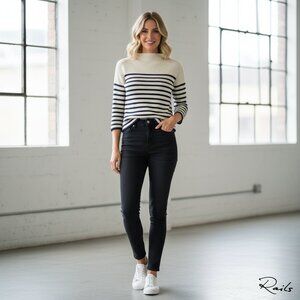 Rails Claudia Sweater Cream & Navy Stripe NWOT Med